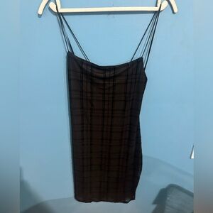 Black Plaid Mini Dress